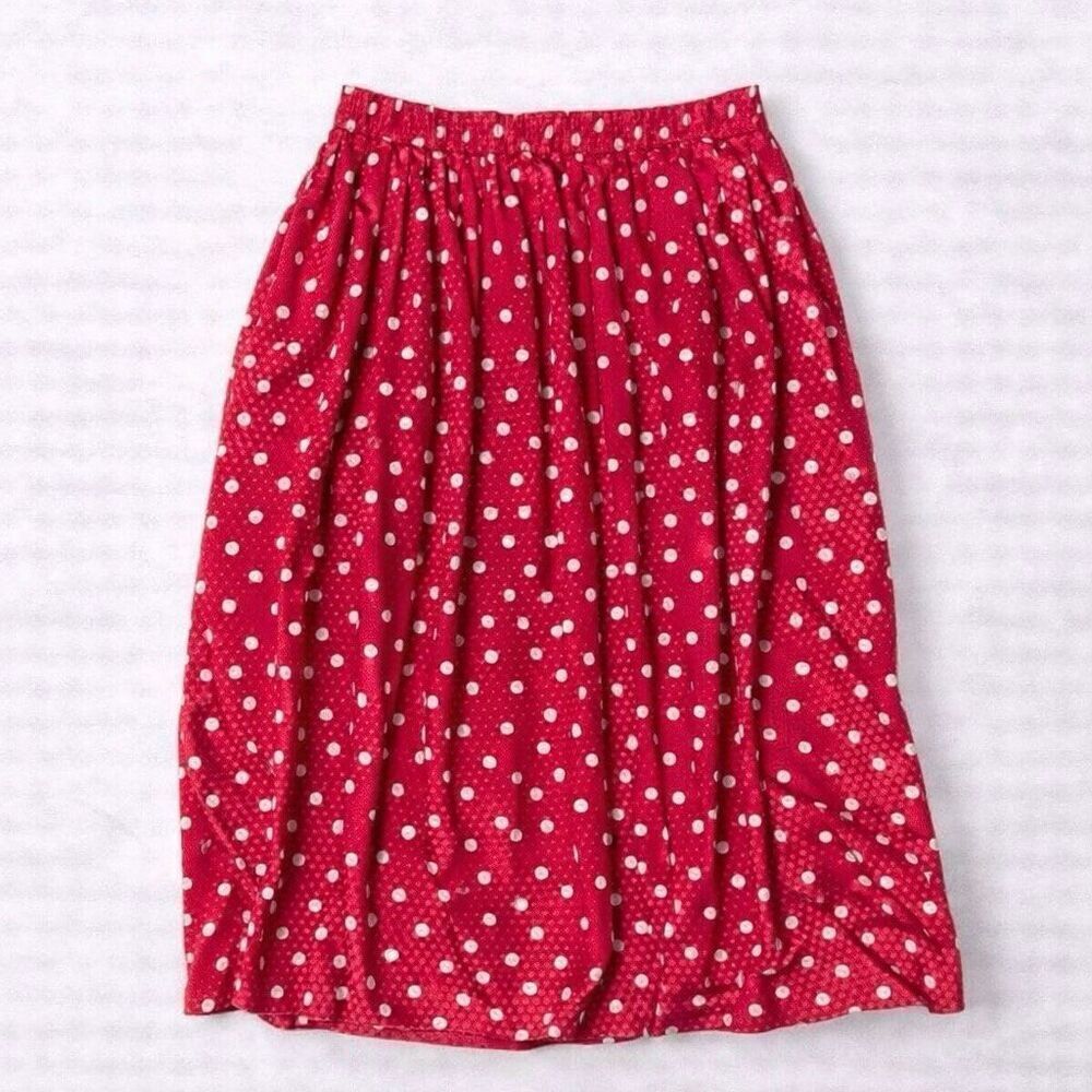 Pykettes Vintage Pink Polka Dot Skirt Size L